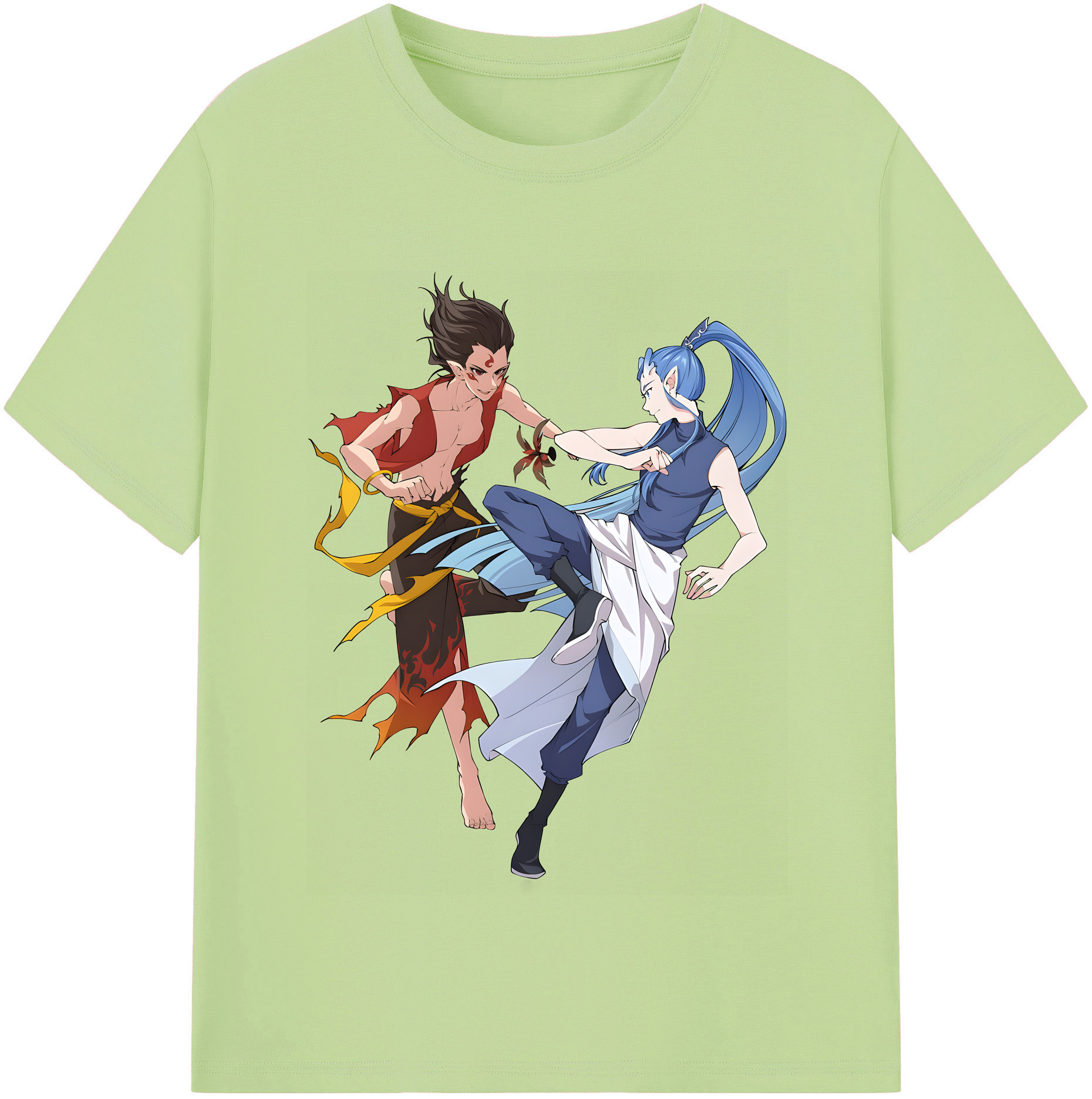 （画像用） Ne Zha 2 ナタ 魔童の大暴れ 綿100％半袖Tシャツ（フロントプリント）